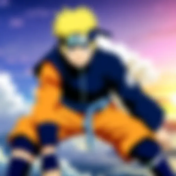 Character development collage featuring Naruto and Sasuke