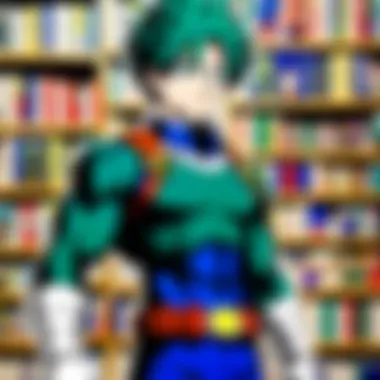 A collection of physical My Hero Academia manga volumes on a shelf