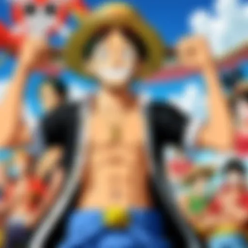 An illustration of the One Piece logo with a Netflix logo overlay