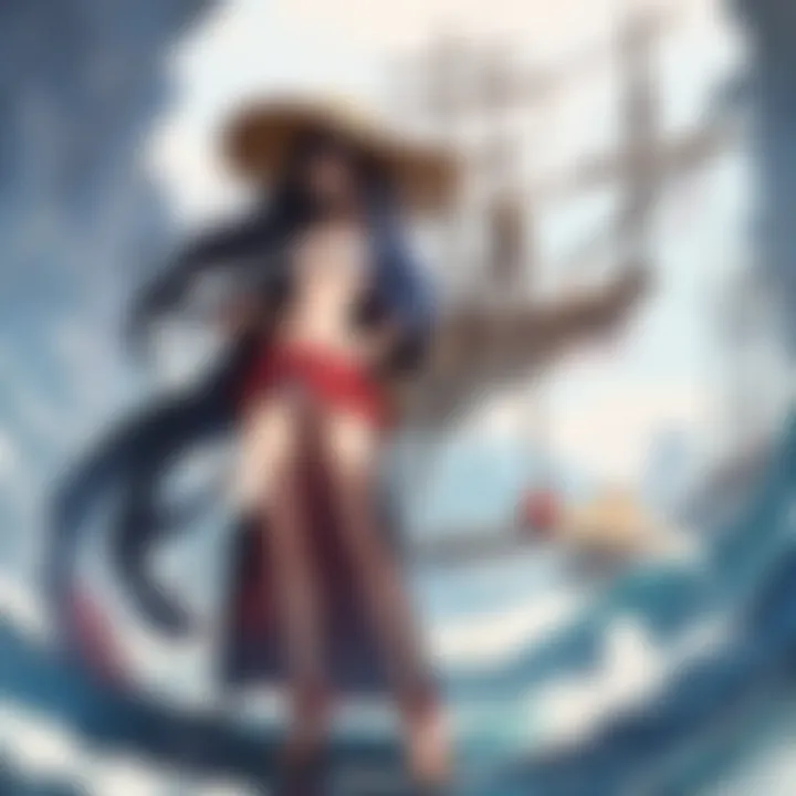 A vibrant depiction of the Straw Hat Pirates on their ship, the Going Merry.