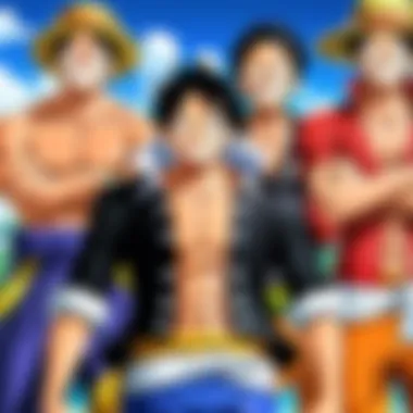 A collage of significant villains from different arcs in One Piece.