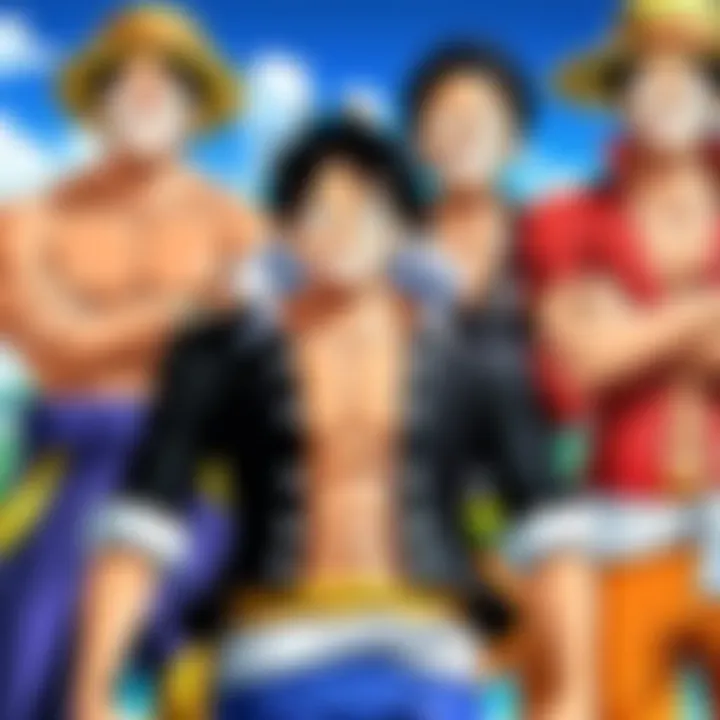 A collage of significant villains from different arcs in One Piece.