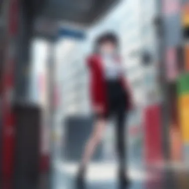 Urban Love Confession Illustration of a love confession scene with a silhouette of a city skyline in the background