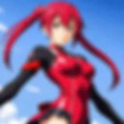 A vibrant illustration showcasing iconic ruby anime characters in a dynamic pose