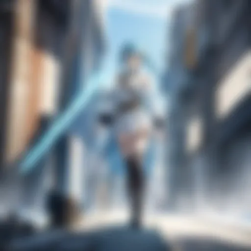 Female protagonist facing a powerful adversary in Sword Art Online Progressive
