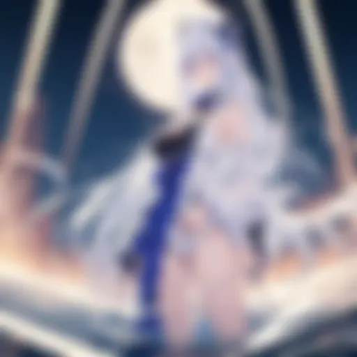 A captivating scene from a night anime showcasing its ethereal and surreal visual style.
