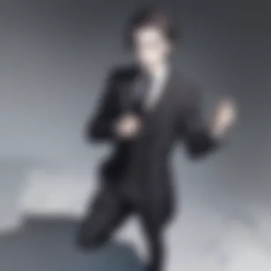 A shadowy figure representing Moriarty's villainy