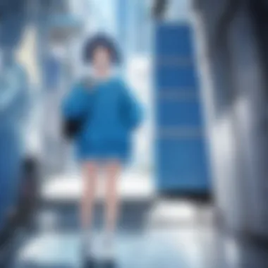 Close-up of the Iconic Little Blue Box A close-up of the iconic little blue box featured in various anime series, symbolizing nostalgia.