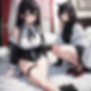 Dynamic Ecchi Manga Characters A vibrant digital artwork showcasing popular ecchi manga characters in a dynamic scene.