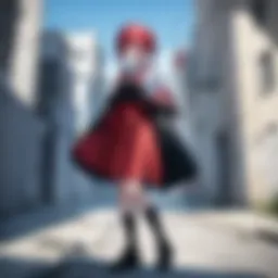 A surreal landscape representing isolation in a vibrant anime world.