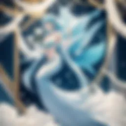 A mythical mermaid adorned in bridal attire, surrounded by oceanic flora