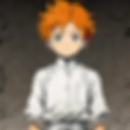 A captivating scene showcasing the tension between characters in The Promised Neverland.