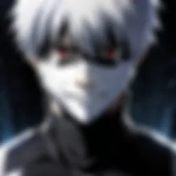 A dramatic scene showcasing Kaneki's transformation