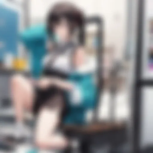Abstract concept of streaming anime on a smartphone