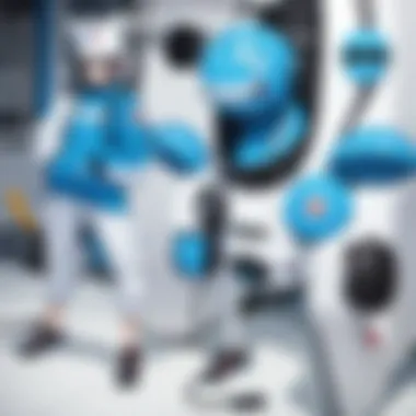 Doraemon's Futuristic Gadgets A vibrant illustration of Doraemon's futuristic gadgets in action