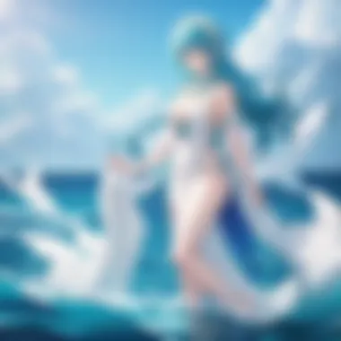 An artistic representation of a wedding scene underwater, featuring mermaids