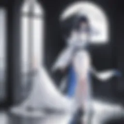 Mysterious silhouette of a woman in the moonlight