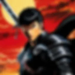A striking image of the iconic Black Swordsman and his massive sword in a dramatic landscape.