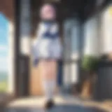 A serene landscape from a slice-of-life anime, showcasing a peaceful village at sunset.