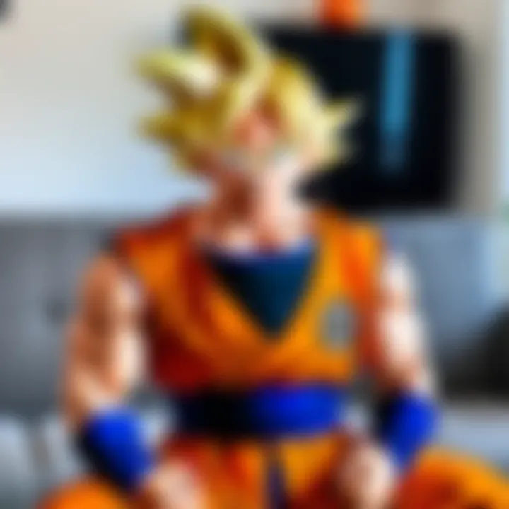 A fan enjoying Dragon Ball Z on a cozy couch with snacks