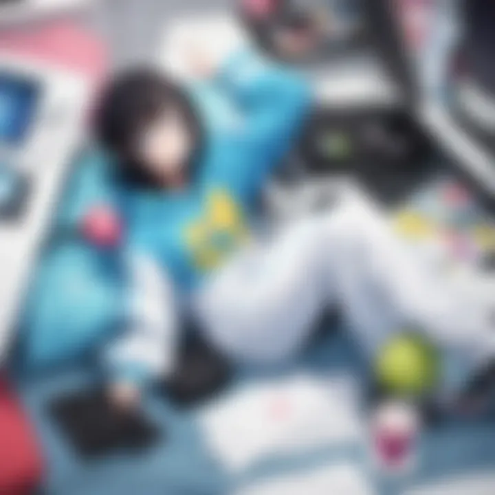 An illustration depicting various popular titles developed by Yostar.