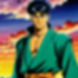 The main characters of Yu Yu Hakusho in a dramatic scene