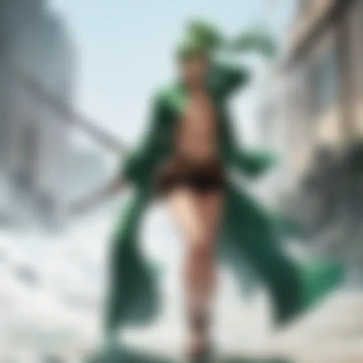 Zoro honing his sword skills